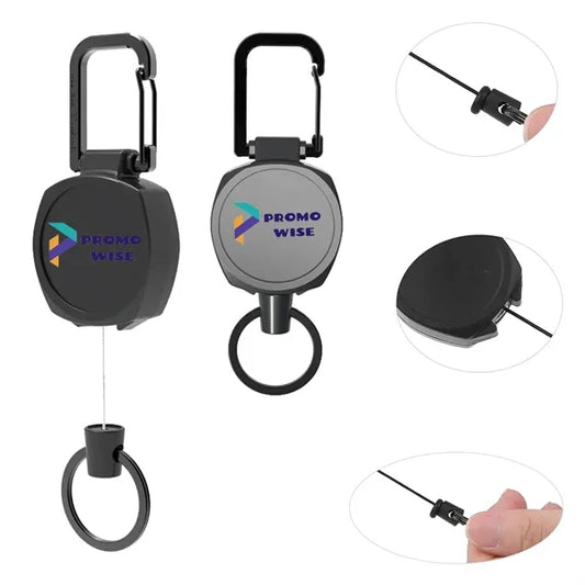 Multifunctional Retractable Round Metal Anti-Lost Keychain