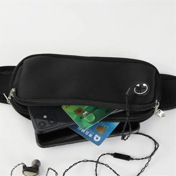 Sports Waist Bag W/ Earphone Charging Cable