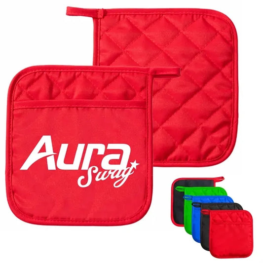 Quilted Red Pot Holder for Kitchen Use