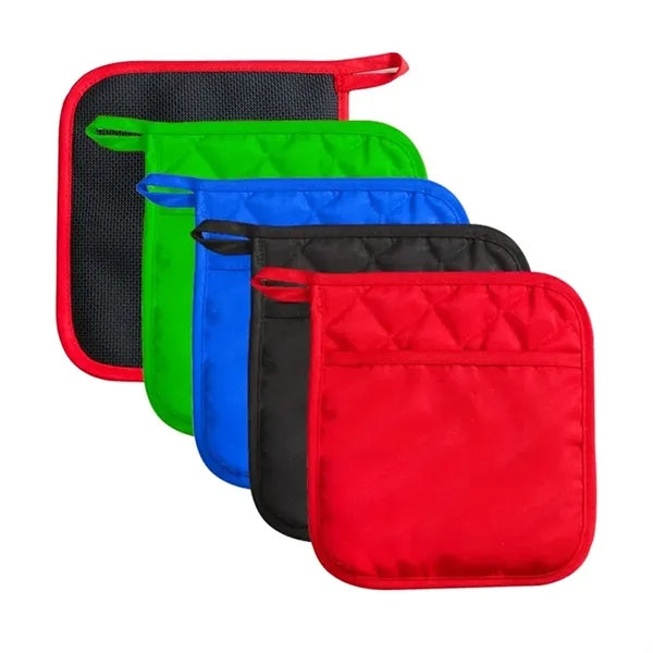 Quilted Red Pot Holder for Kitchen Use