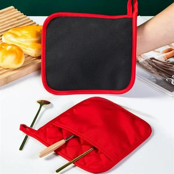 Quilted Red Pot Holder for Kitchen Use