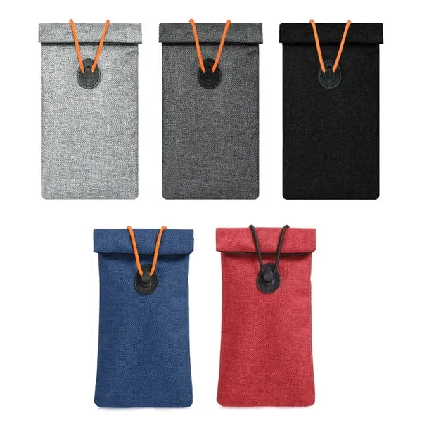 RFID Blocking Mobile Phone Pouch with Drawstring Closure