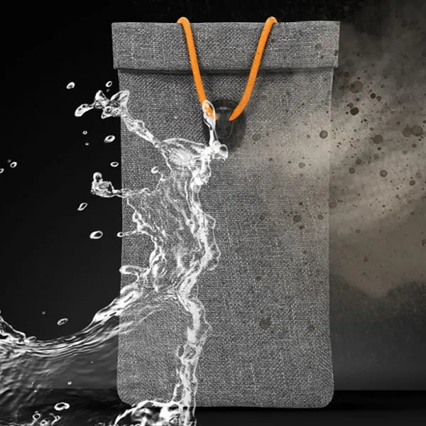RFID Blocking Mobile Phone Pouch with Drawstring Closure