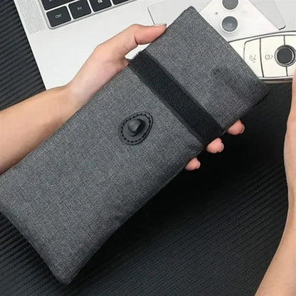 RFID Blocking Mobile Phone Pouch with Drawstring Closure