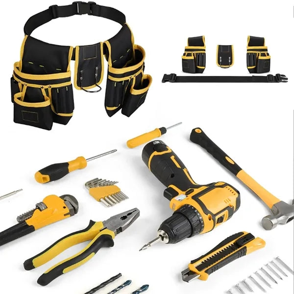 Durable Tool Belt W/ Adjustable Strap Multiple Pockets