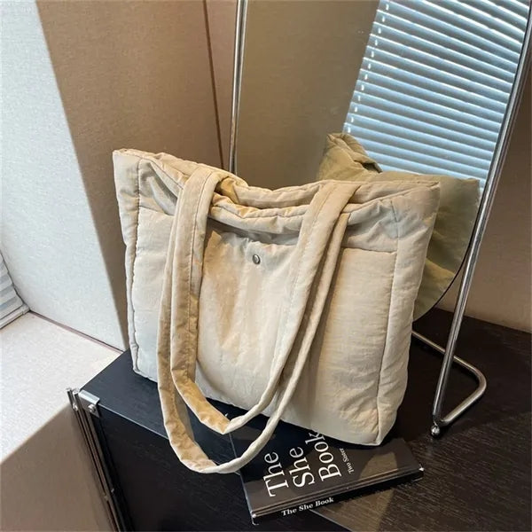Padded Shoulder Tote Bag - Large Capacity