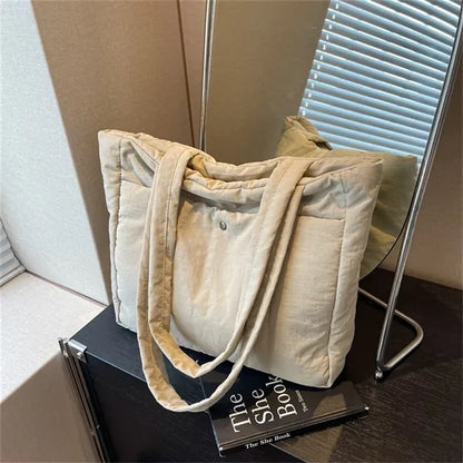 Padded Shoulder Tote Bag - Large Capacity