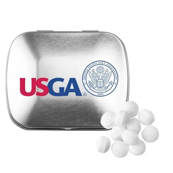 Domed Tin with Golf Ball Shaped Mints