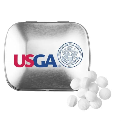 Domed Tin with Golf Ball Shaped Mints