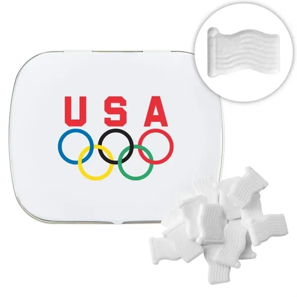 Domed Tin with Flag Shaped Mints