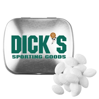 Domed Tin with Football Shaped Mints