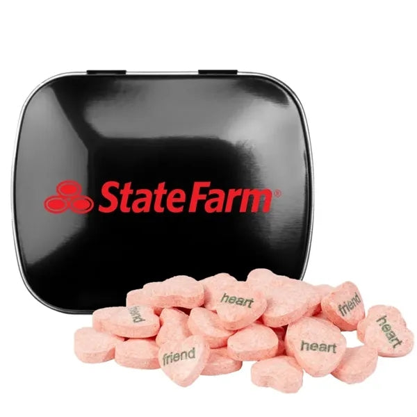 Domed Tin - Imprinted Conversation Hearts