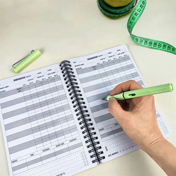 A5 Custom Spiral Bound Paper Fitness Journal Workout Planner