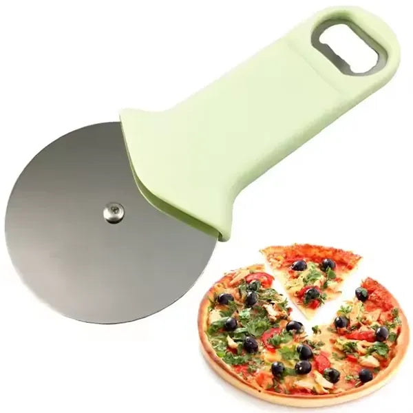 Multifunction Stainles Steel Pizza Cutter & Bottle Opener