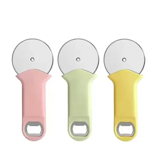 Multifunction Stainles Steel Pizza Cutter & Bottle Opener