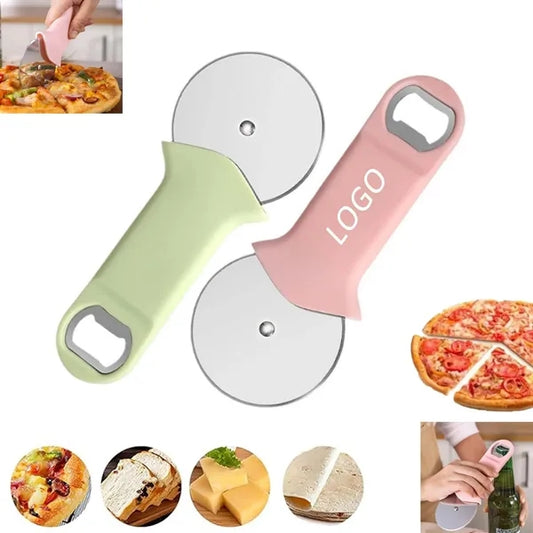 Multifunction Stainles Steel Pizza Cutter & Bottle Opener