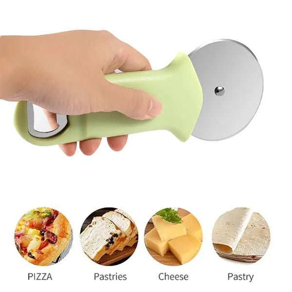 Multifunction Stainles Steel Pizza Cutter & Bottle Opener