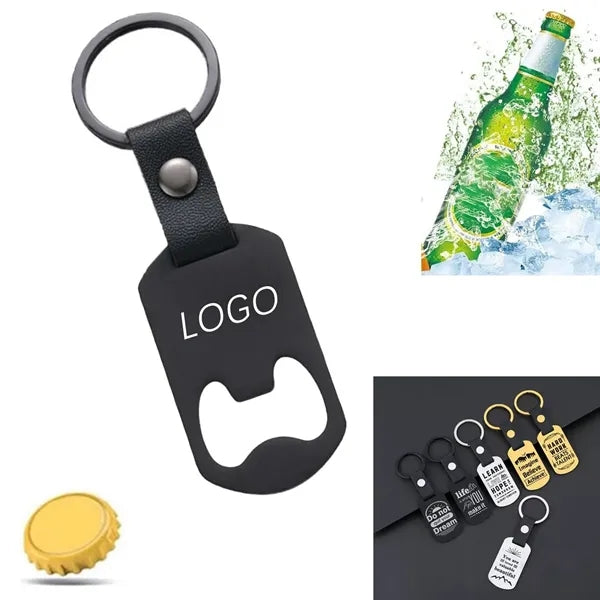 Leather Buckle Bottle Opener W/ Key Chain