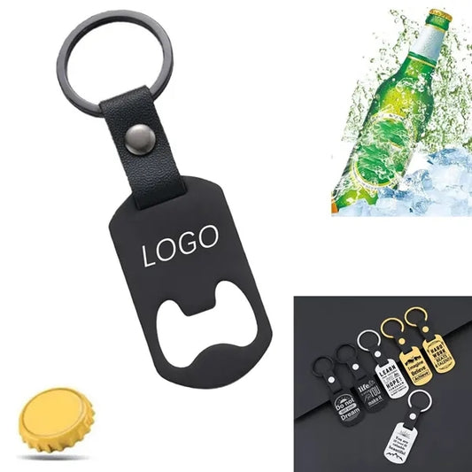 Leather Buckle Bottle Opener W/ Key Chain