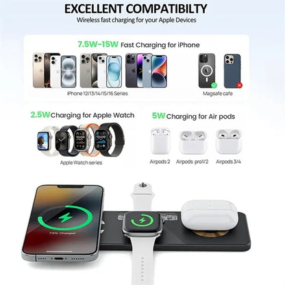 High-tech Style 3-in-1 Fast Wireless Charger Pad