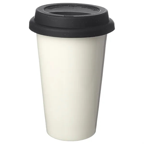 11 oz. Double Wall Ceramic Custom Tumblers W/ Lid