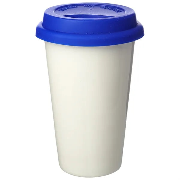 11 oz. Double Wall Ceramic Custom Tumblers W/ Lid