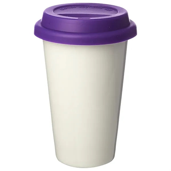 11 oz. Double Wall Ceramic Custom Tumblers W/ Lid