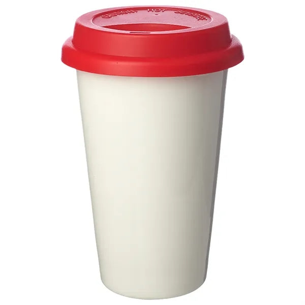 11 oz. Double Wall Ceramic Custom Tumblers W/ Lid