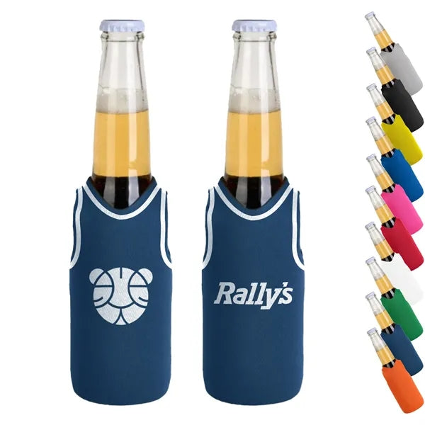 12 Oz. Neoprene V-Neck Vest Shape Collapsible Bottle Cooler