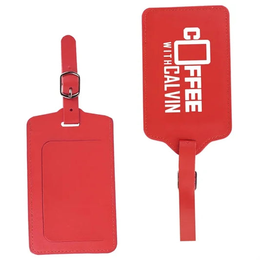 Flip Open PU Leather Luggage Tag