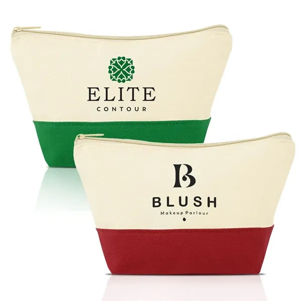 Two-Tone Canvas Cosmetic Bag