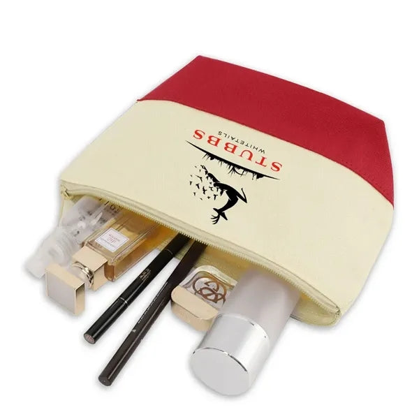 Two-Tone Canvas Cosmetic Bag