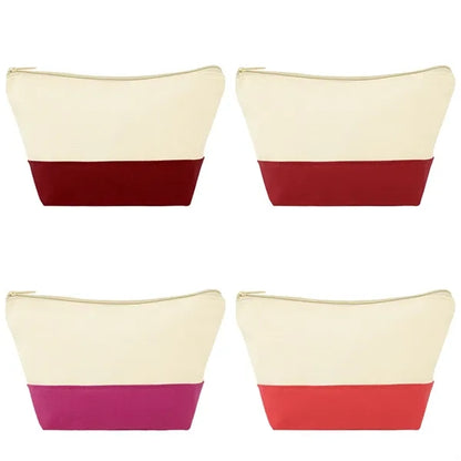 Two-Tone Canvas Cosmetic Bag