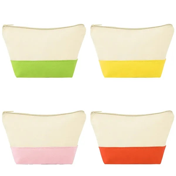 Two-Tone Canvas Cosmetic Bag