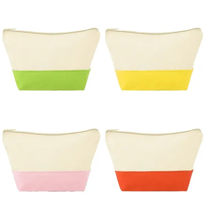 Two-Tone Canvas Cosmetic Bag