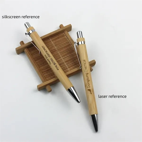 Retractable Bamboo Ballpoint Pen