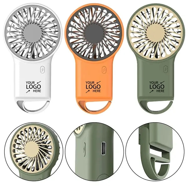 Mini Handheld USB Rechargeable Fan With Hook