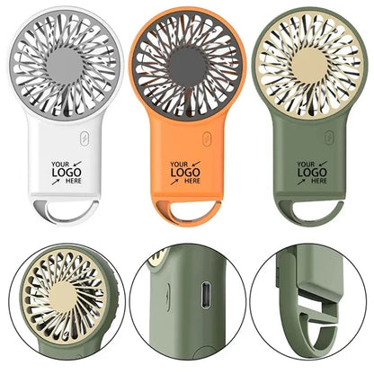 Mini Handheld USB Rechargeable Fan With Hook