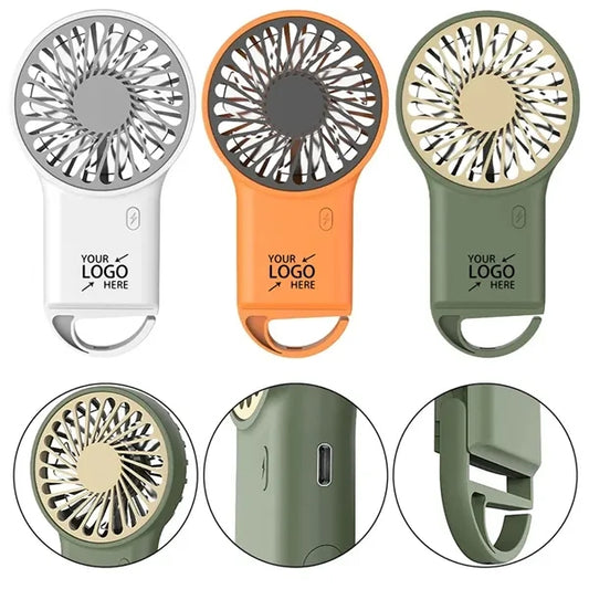 Mini Handheld USB Rechargeable Fan With Hook