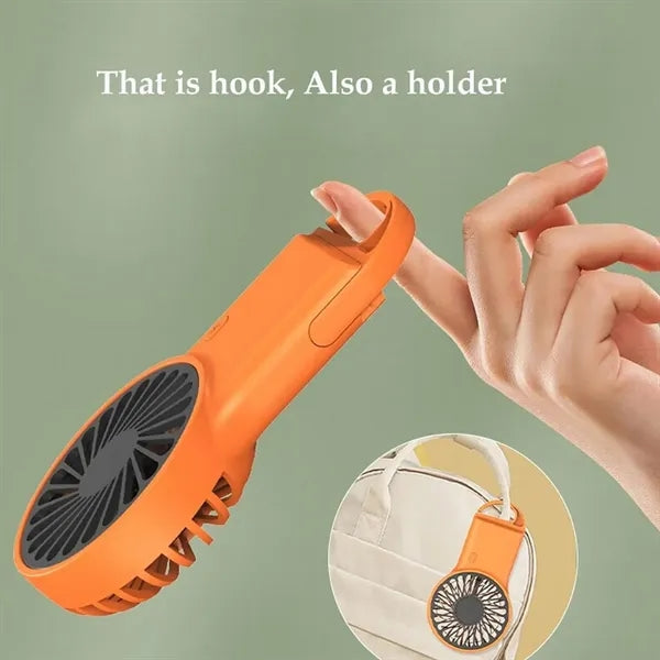 Mini Handheld USB Rechargeable Fan With Hook
