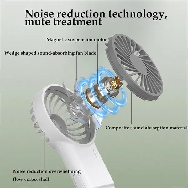Mini Handheld USB Rechargeable Fan With Hook