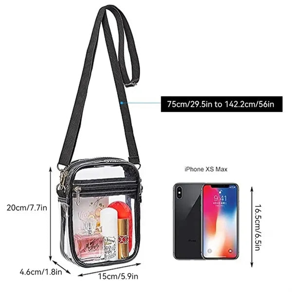 Outdoor Transparent Crossbody Purse Bag  Clear Handbag