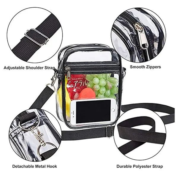 Outdoor Transparent Crossbody Purse Bag  Clear Handbag