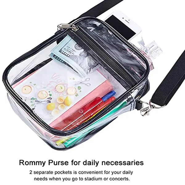 Outdoor Transparent Crossbody Purse Bag  Clear Handbag
