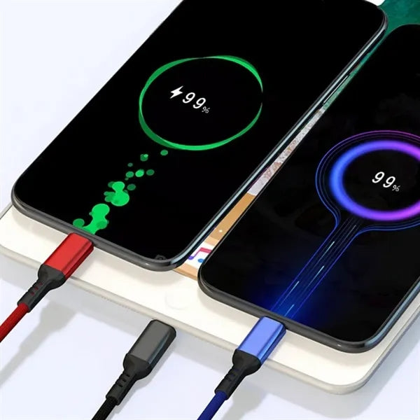 3-in-1 Braided Charging Cable W/ USB-A and Multi Connectors