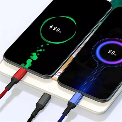 3-in-1 Braided Charging Cable W/ USB-A and Multi Connectors