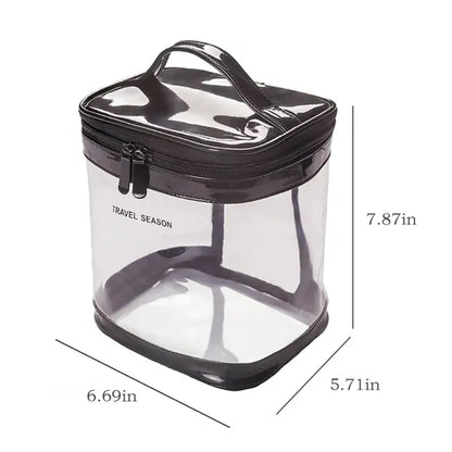 Holographic Transparent PVC Cosmetic Bag with Zipper Handle