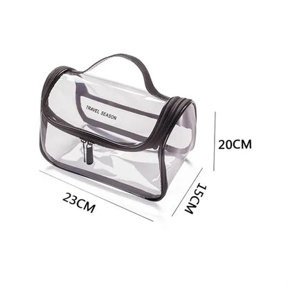 Clear PVC Toiletry Bag with Handle and Holographic Trim