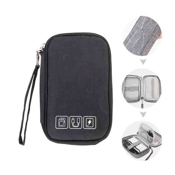 Compact Tech Organizer Pouch for Cables and Accessories