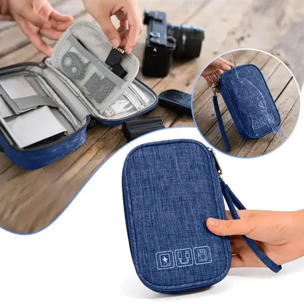 Compact Tech Organizer Pouch for Cables and Accessories
